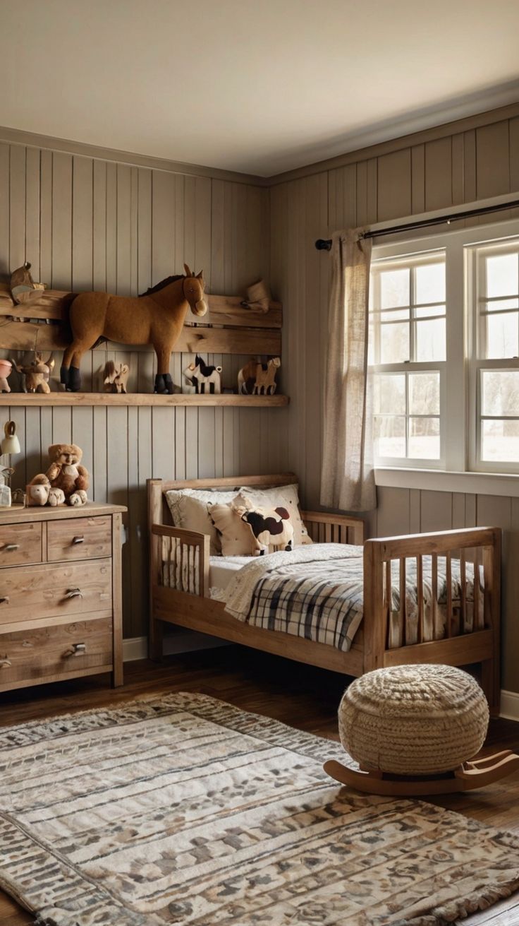 Ferma üslubu (Farmhouse) — Uşaq otağı 1