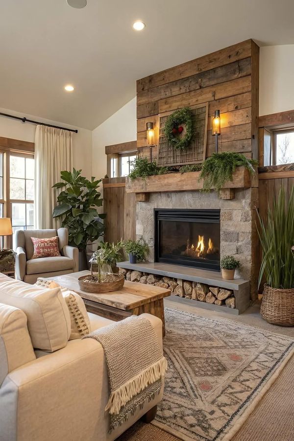 Ferma üslubu (Farmhouse) — Qonaq otağı 2